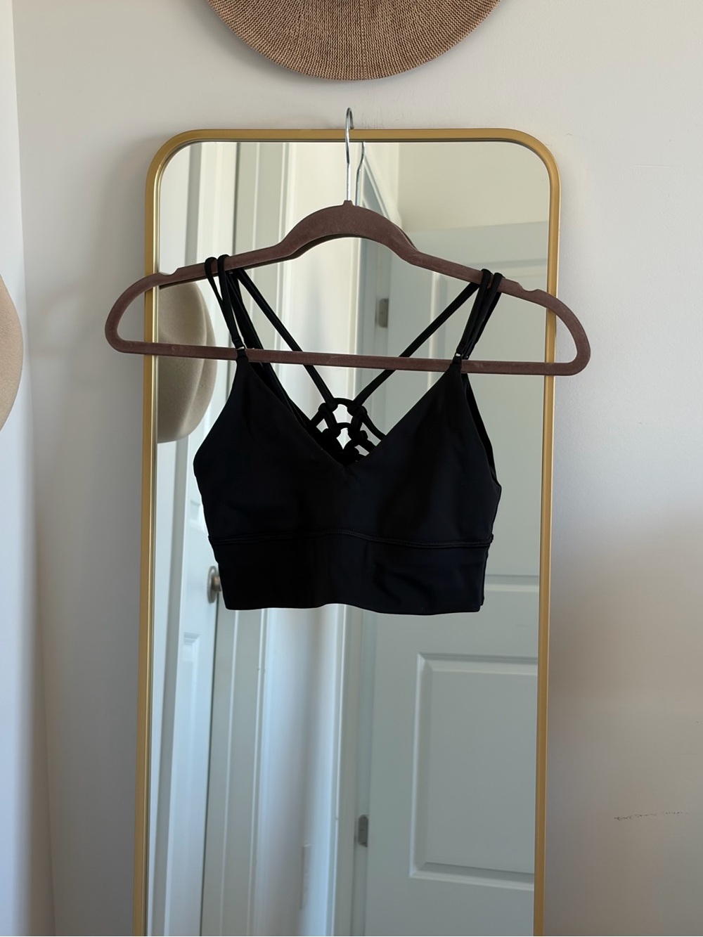 Lululemon Black Sports Bra Size 4 Crisscross Back